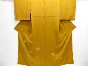 縮緬地　草花模様訪問着